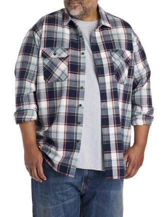 O'Neill Big & Tall Winslow Plaid Flannel Sport Shirt in Navy at Nordstrom, Size Xx-Large