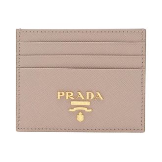Prada Saffiano Leather Card Holder - female - Prada - Wallets & Cardholders - Pink - ONE SIZE - Accessories