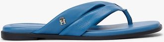 Tommy Hilfiger Womens Leather Flip-Flop - Grey - US 6.5 / EU 37