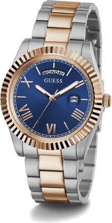 Guess Connoisseur Roestvrij Stalen Horloge Zilver Ros&eacute;goud - Heren - Horloges - Veelkleurig - ONE Size - Accessoires