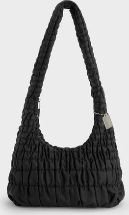 Charles & Keith Klio Nylon Ruched Crossbody Bag