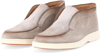 Santoni Enkellaarsjes - Heren - Enkellaarsjes - Grijs - 41 1/2 EU - Leer - Schoenen