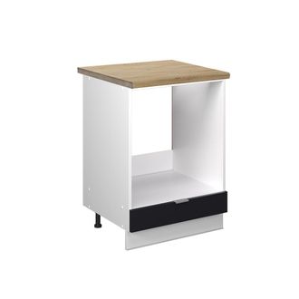 Vicco Armario Para Horno Empotrado Fame-line, Rayas Negras, 60 Cm, Et Roble