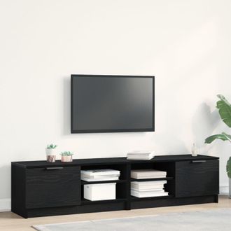 vidaXL Vidaxl - Mobile tv 2 pcs Nero 80 x 35 x 36.5 cm Legno multistrato