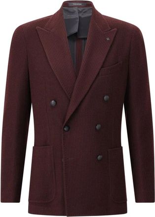 Tagliatore Dubbelbreasted jasje in wolmix - Heren - Blazers - Rood - M - Wol - Jassen