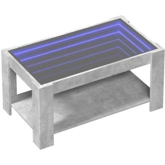 vidaXL Vidaxl - Mesa De Centro Y Led Madera Ingenier&iacute;a Gris Hormig&oacute;n 93x53x45cm
