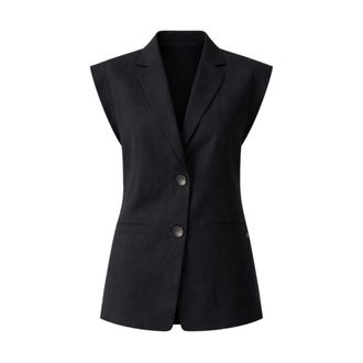 Liu Jo Vests, female, Black, Size: M Linen-blend Waistcoat
