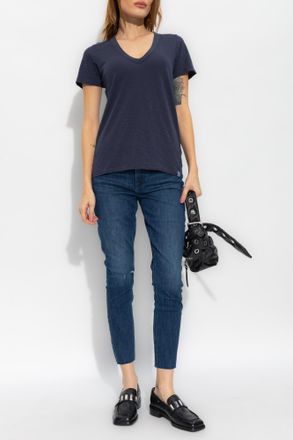 Rag & Bone T-shirt In Organic Cotton, Womens, Navy Blue