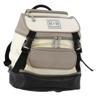 Chanel Pre-owned Backpacks, female, White, Size: ONE SIZE Pre-owned Vintage Nylon Backpack