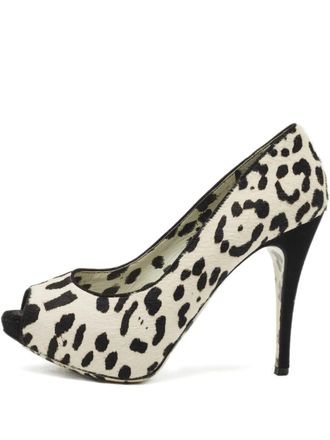 Dolce & Gabbana leopard-print peep-toe pumps - Neutrals