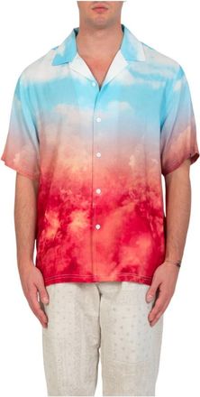 Pleasures Blauwe Hemel Shirt Stijlvolle Mode - Heren - Korte mouwen Overhemden - Veelkleurig - L - Overhemden