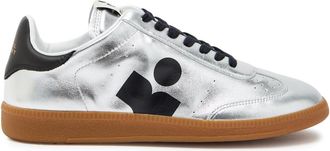 Isabel Marant Kaycee Logo Metallic Leather Sneakers - Silver - 38 (IT38/ UK5)