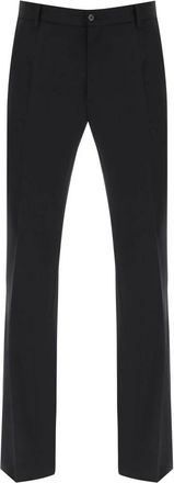 Dolce & Gabbana Slim-fit Broeken - Heren - Slim Fit Broeken - Zwart - L - Wol - Broeken