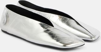 Jil Sander Metallic leather ballet flats