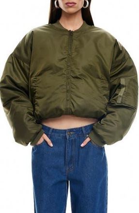 Lioness Essential Crop Bomber Jacket in Mineral at Nordstrom Rack, Size X-Large