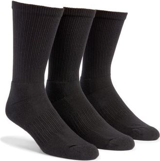 Nordstrom 3-Pack Everyday Cotton Blend Crew Socks in Black at Nordstrom