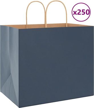 vidaXL Bolsas De Papel Con Asas 250 Uds Azul 32x22x28 Cm Vidaxl