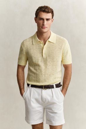 GANT Men Polo Sweater (XXL) VANILLA YELLOW