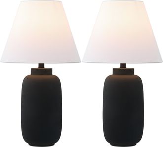 Jonathan Y Designs Elinore Minimalist Scandinavian Resin/Iron Ginger Jar LED Table Lamp