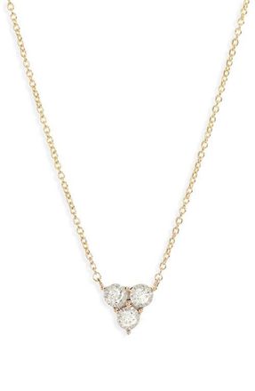 Dana Rebecca Designs Ava Bea Trio Diamond Pendant Necklace in Yellow Gold at Nordstrom, Size 16