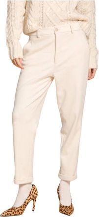 Mason's Broeken, Dames, Beige, 3Xs, Katoen, Cr&egrave;me Wortelpasvorm Chino Broek
