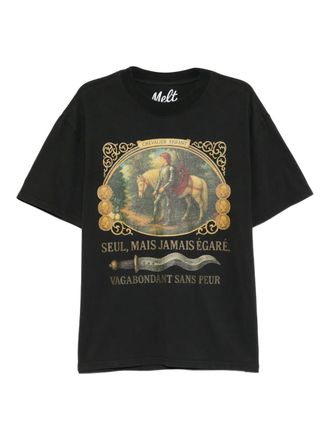 Melt T-shirt met print - Zwart