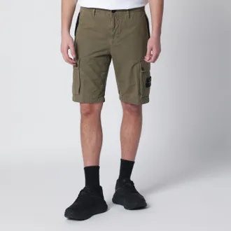 Stone Island Bermuda cargo verde militare vestibilit&agrave; slim
