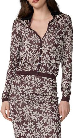 Diane Von F&uuml;rstenberg Rae Top in Thistle Brown at Nordstrom, Size Medium