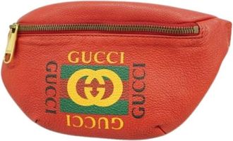 Gucci unisex, Pre-owned, Rood, Maat: ONE Size Leer