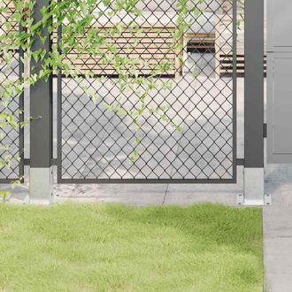 Berkfield Home Post Bases Square 12 pcs Silver 91x91 mm Galvanised Steel