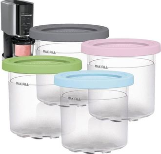 OEM Creami Tubs - Recipientes Reutilizables De 473 Ml Para Maquina De Helados - Compatible Con Modelos Nc299amz Y Nc300s - Pack De 4