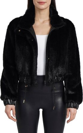 Love Token Jossie Faux Fur Jacket In Black