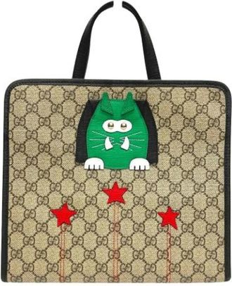 Gucci Pre-owned Handbags, female, Beige, Size: ONE SIZE Pre-owned Vintage Tote Bag