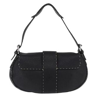 Fendi Pre-owned Leren Schoudertas - Dames - Pre-owned - Zwart - Maat: ONE Size Leer