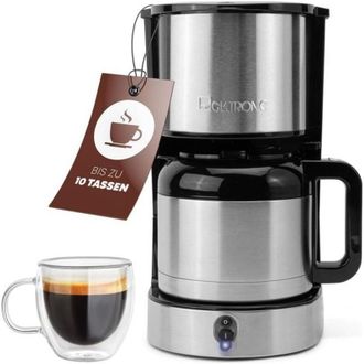Clatronic KA 3805 Edelstahl-schwarz Macchina per il caff&egrave; acciaio inox Capacit&agrave; tazze=10 Isolato