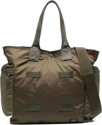 Porter-Yoshida & Co. Shopping Bags, male, Green, ONE SIZE, Logo-Patch Tote Bag