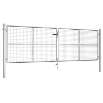 Berkfield Home Garden Gate Galvanised Steel 415x175 cm Silver