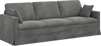 vidaXL Sof&aacute; Gris Oscuro 228 X 78 X 80 Cm Terciopelo Vidaxl