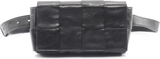 Bottega Veneta Black Leather Fanny Pack Sling Bag (Pre-Owned)
