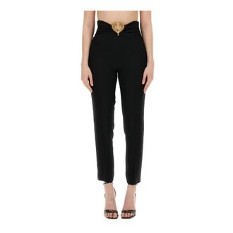 Moschino Slim-fit Trousers, female, Black, Size: S Pantalone