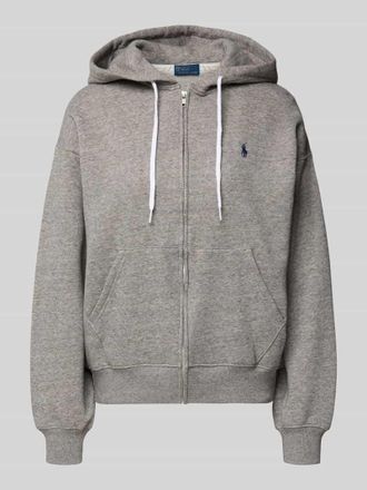 Polo Ralph Lauren Sweatjacke mit Label-Stitching in Dunkelgrau, Gr&ouml;&szlig;e L