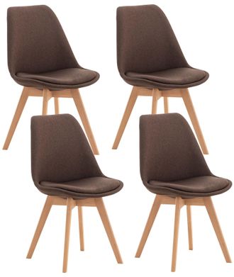 Clp Set De 4 Sillas De Comedor Linares Marr&oacute;n Tela