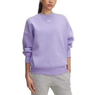 Under Armour Rival Fleece Oversized Crew Sweatshirt Womens Purple GBO3157