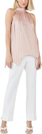 Bcbgmaxazria PLEATED NECK TIE HALTER TOP
