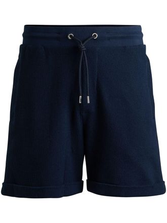 BOSS Geribbelde trainingsshorts - Blauw