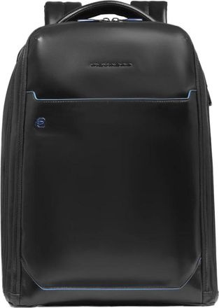 Piquadro Fast-check Reisrugzak voor Laptop en i Pad Pro 12-9 - Heren - Rugzakken - Zwart - ONE Size - Leer - Tassen