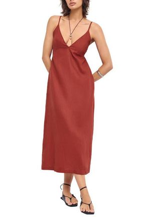 Vitamin A Zella Linen Cover-Up Maxi Dress in Dmr at Nordstrom, Size X-Small