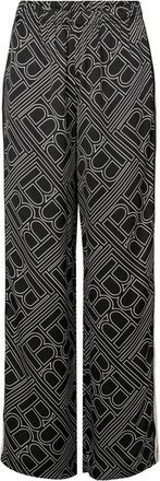 Bruuns Bazaar Donkere Logo Print Wijde Pijpen Broek - Dames - Wijde Broeken - Zwart - L - Broeken