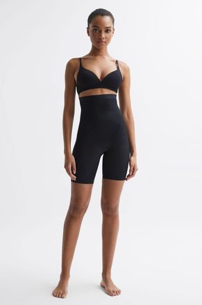 Spanx Shapewear Firming High-waisted Mid-thigh Shorts, Black, Size: L