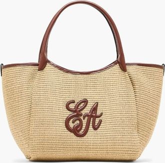 Emporio Armani Woven Straw Double Handle Shopper Bag